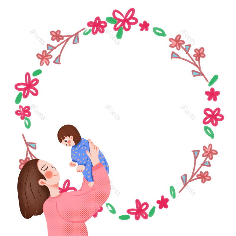 边框图片,母亲节元素,唯美边框PNG,鲜花免抠素材